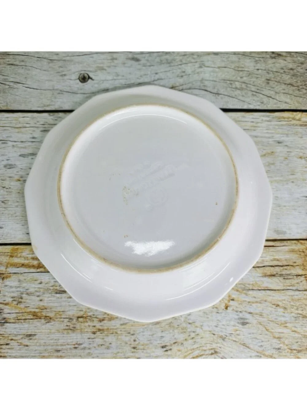 Pfaltzgraff HERITAGE WHITE Multisided Castle Mark Stoneware Salad Plates Set 6